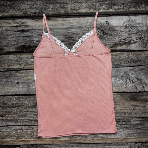 Y2k Cami Tank Top Lace Trim Bow Fairy Dainty Romantic Beachy Womens Large - Picture 6 of 6